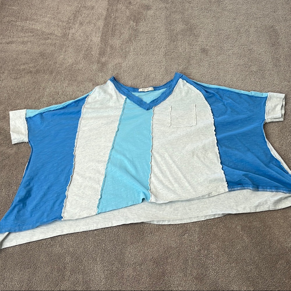 Blue Velvet Oversized Top